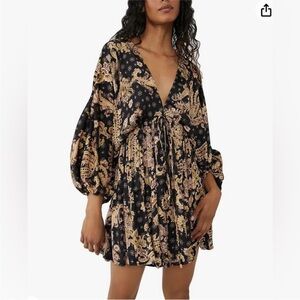Free People Printed Arzel Mini Dress Small